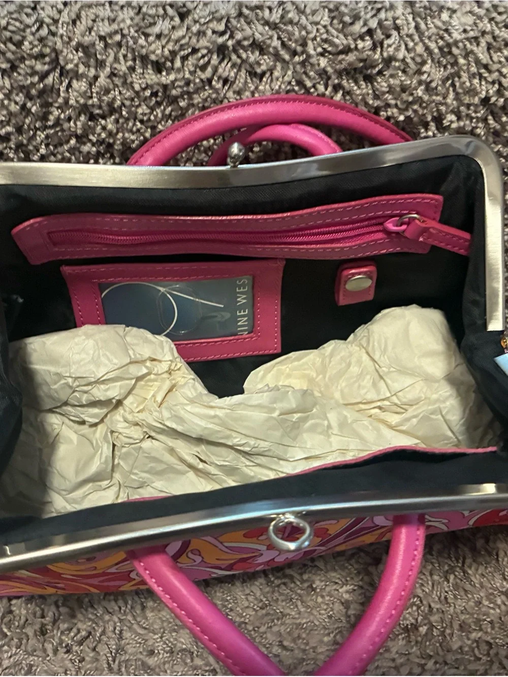 Nine West paisley floral colorful shoulder purse
